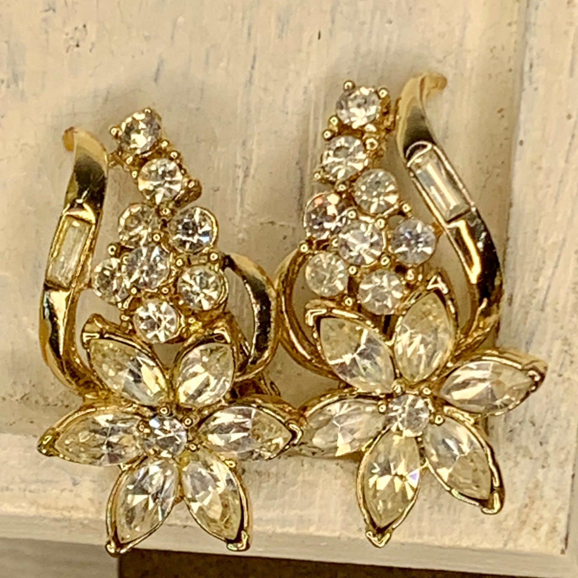 Vintage Coro with Pegasus Rhinestone Earrings