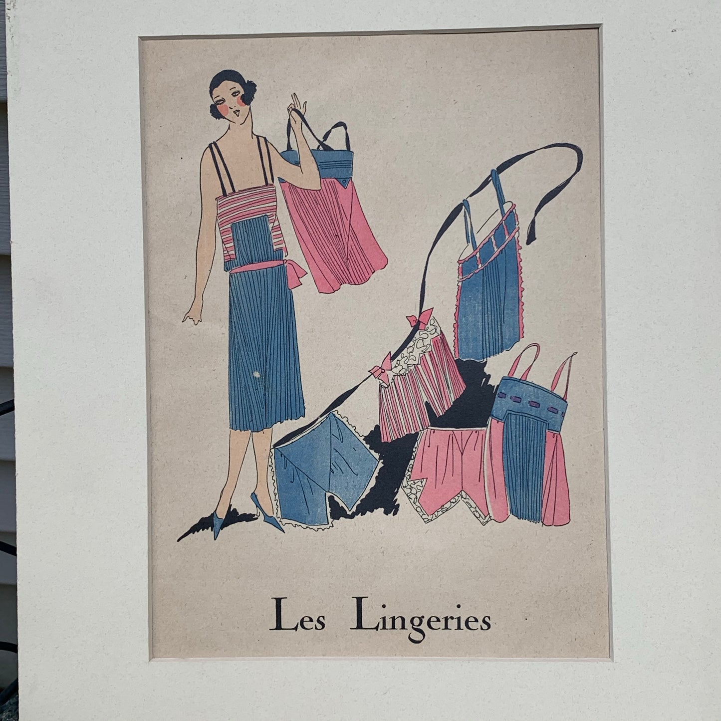 Antique Les Lingeries Hand Colored French Print