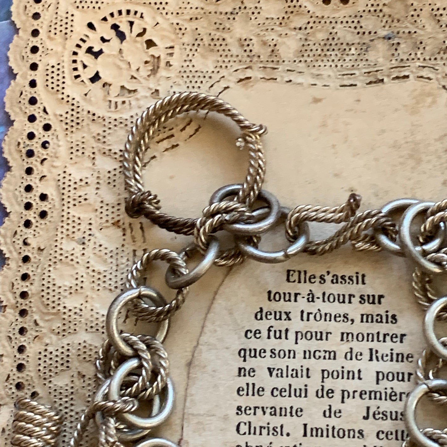 Vintage Sterling Silver Charm Bracelet - Lady Slippers