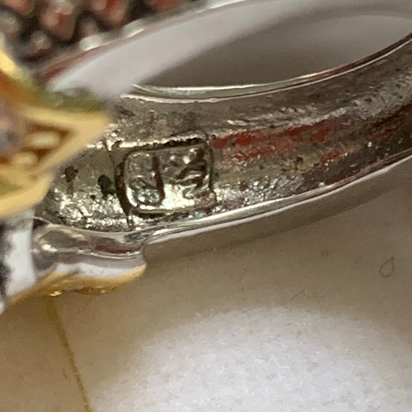 Sterling Silver Checkered Rhinestone Heart Ring - Lady Slippers