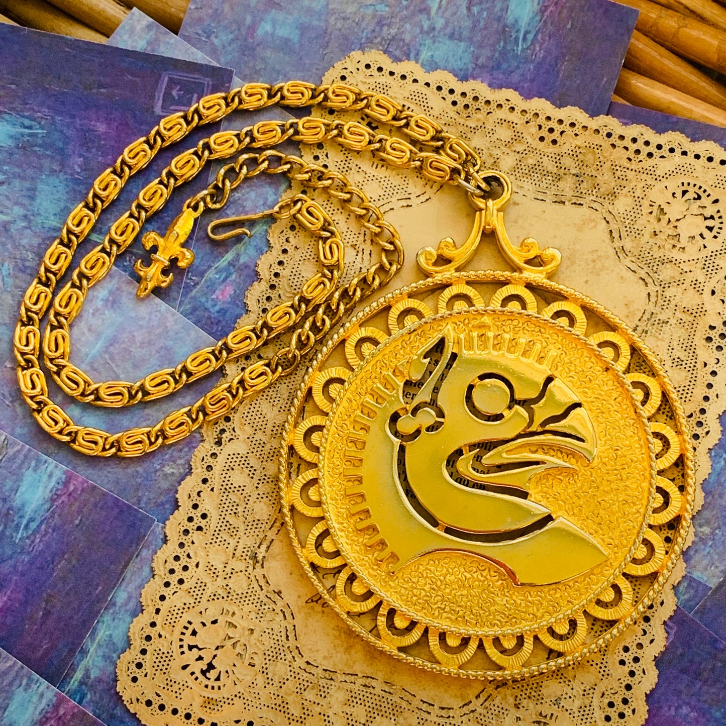 Vintage Vendome Mythological Phoenix Necklace - Lady Slippers