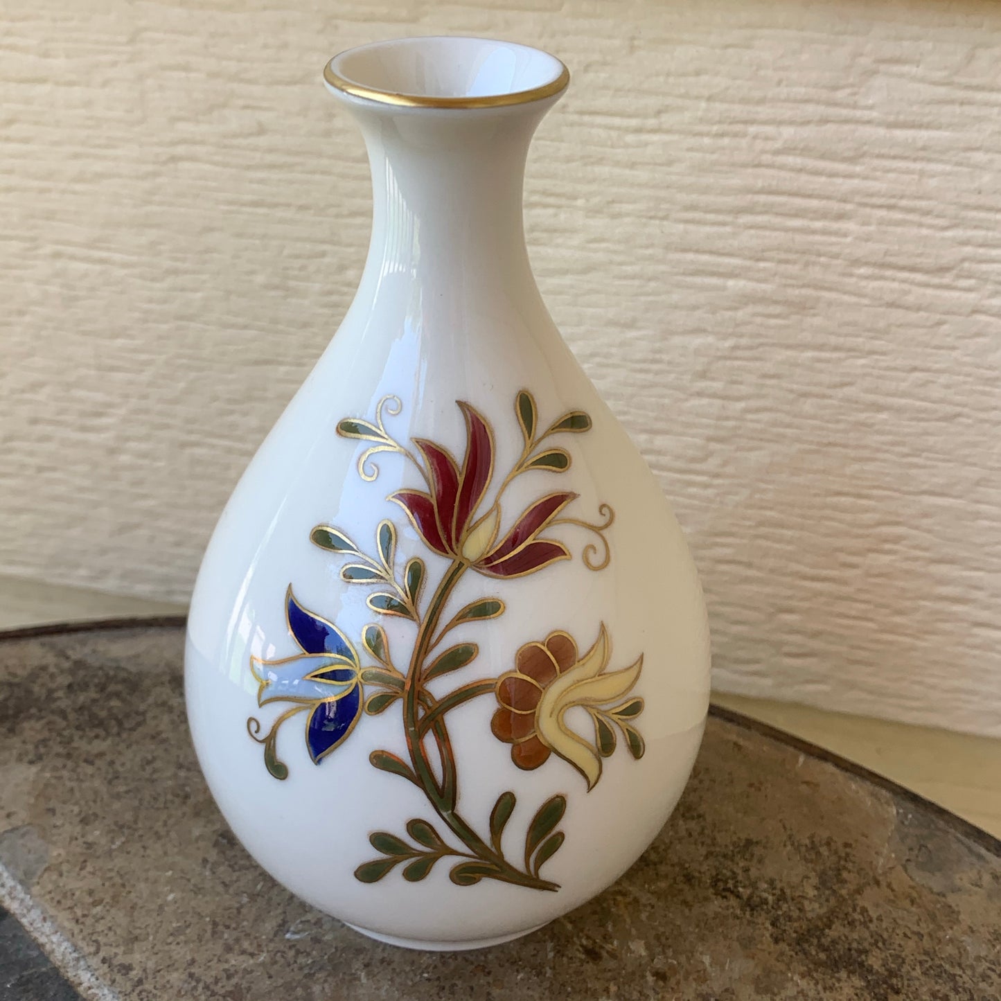 Vintage Zsolvay Hungary Porcelain Magyari Mani Vase Hand Painted Details