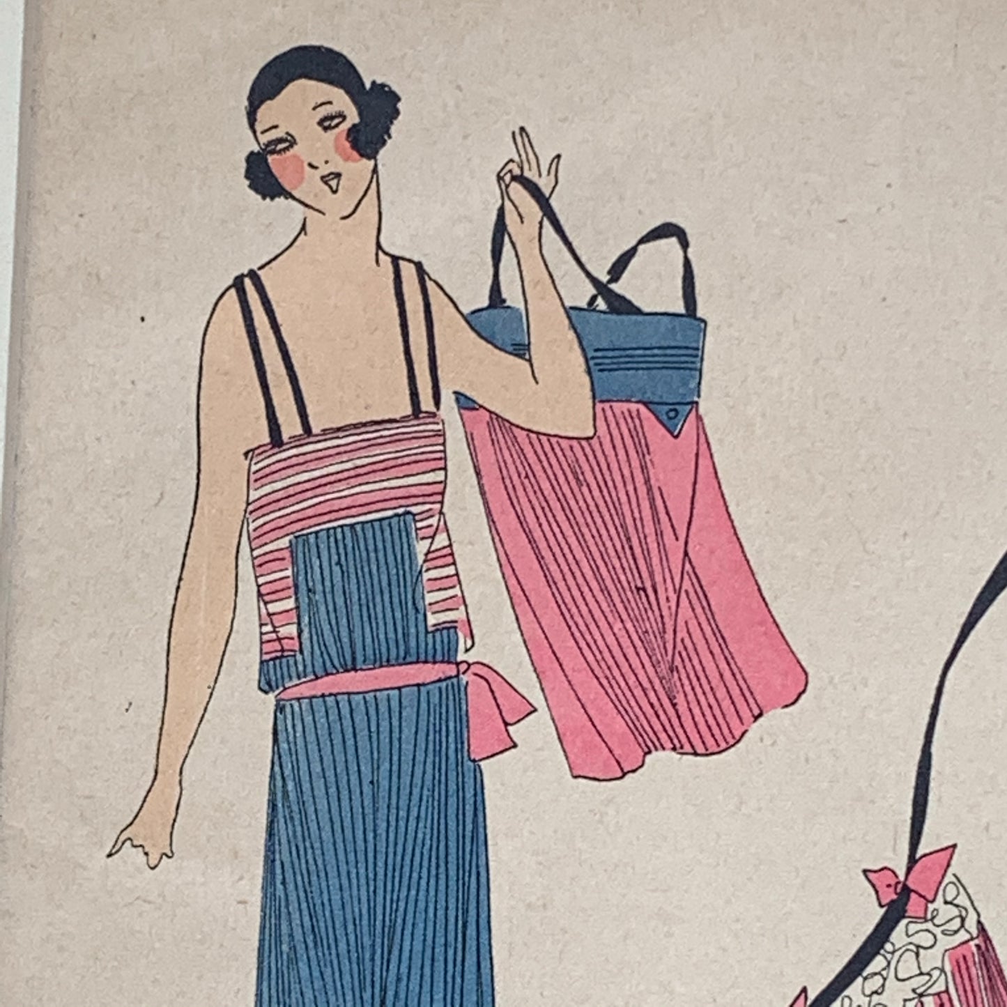 Antique Les Lingeries Hand Colored French Print