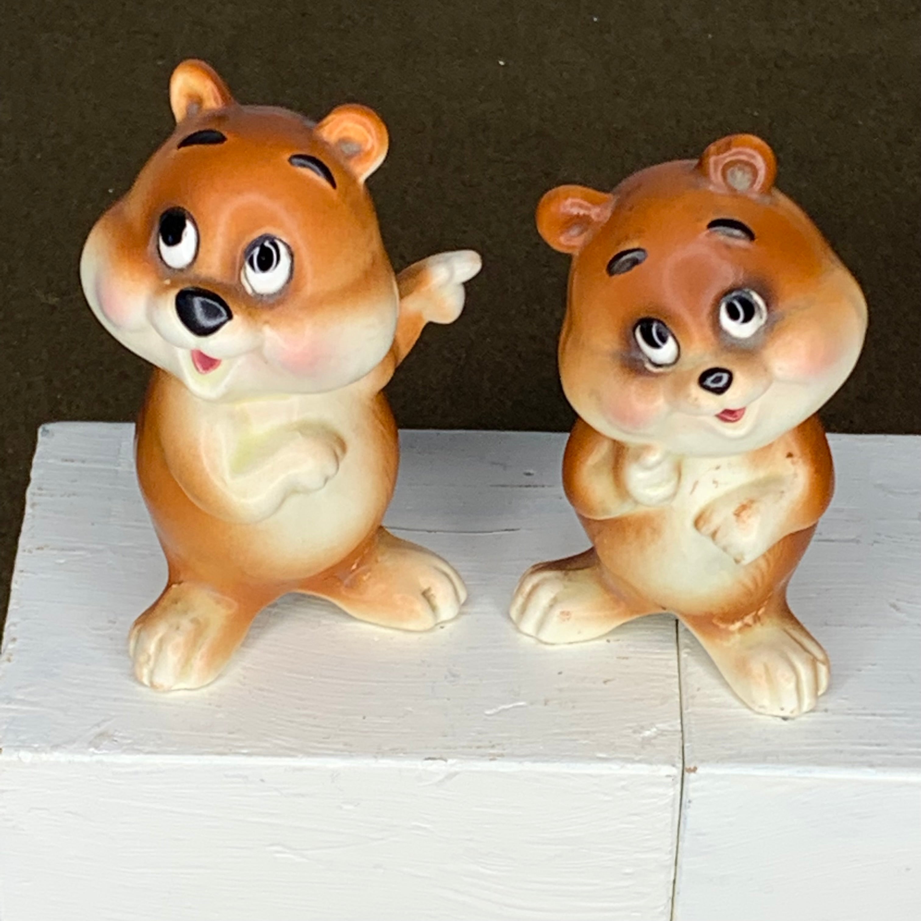 Vintage Lefton Japan Anthropomorphic He Did It Bear Salt & Pepper Shak –  Lady Slippers