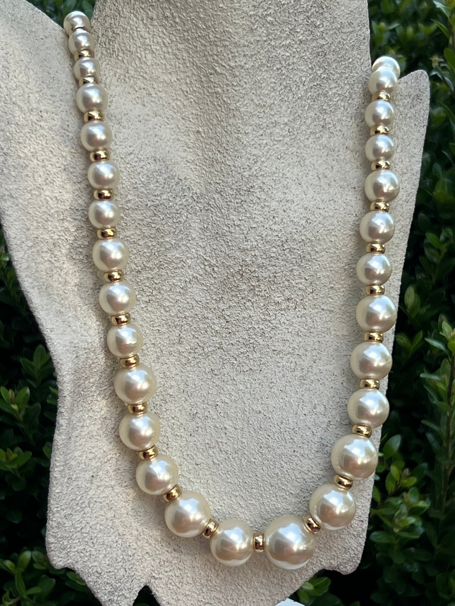 Vintage Napier Long Faux Pearl Necklace