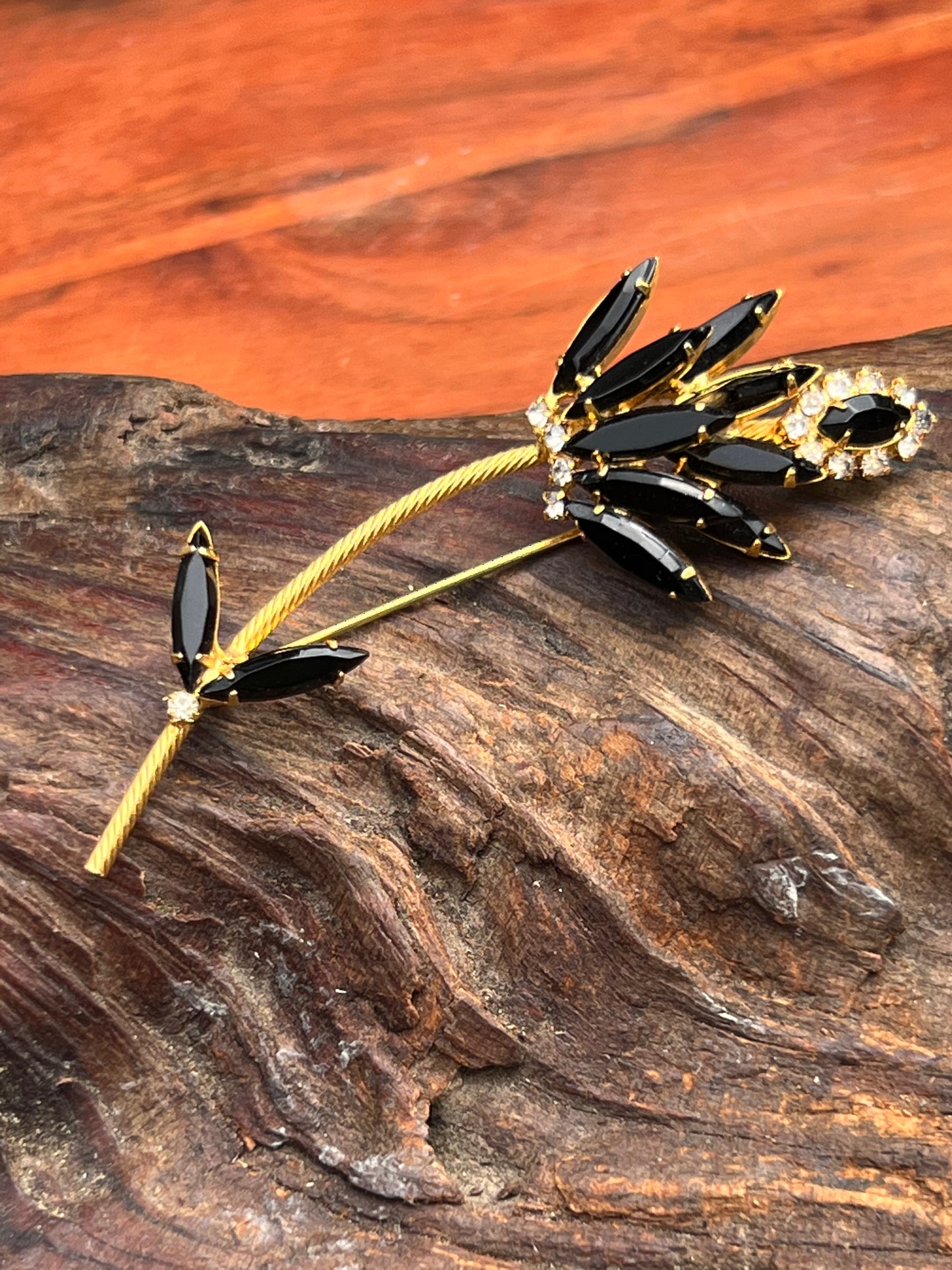Vintage Shooting Star Rhinestone Pin