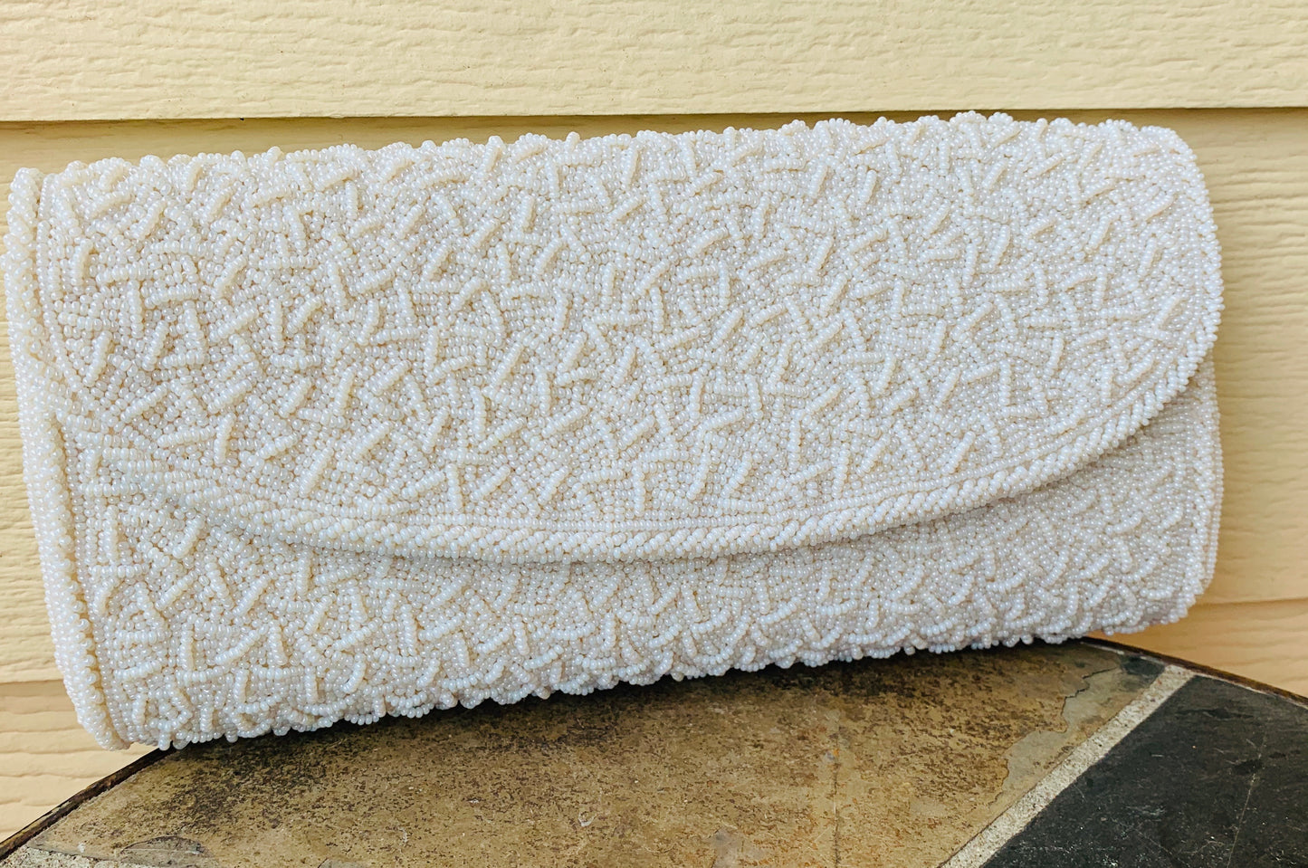 Vintage Hand Beaded Bridal Clutch Purse by Josef