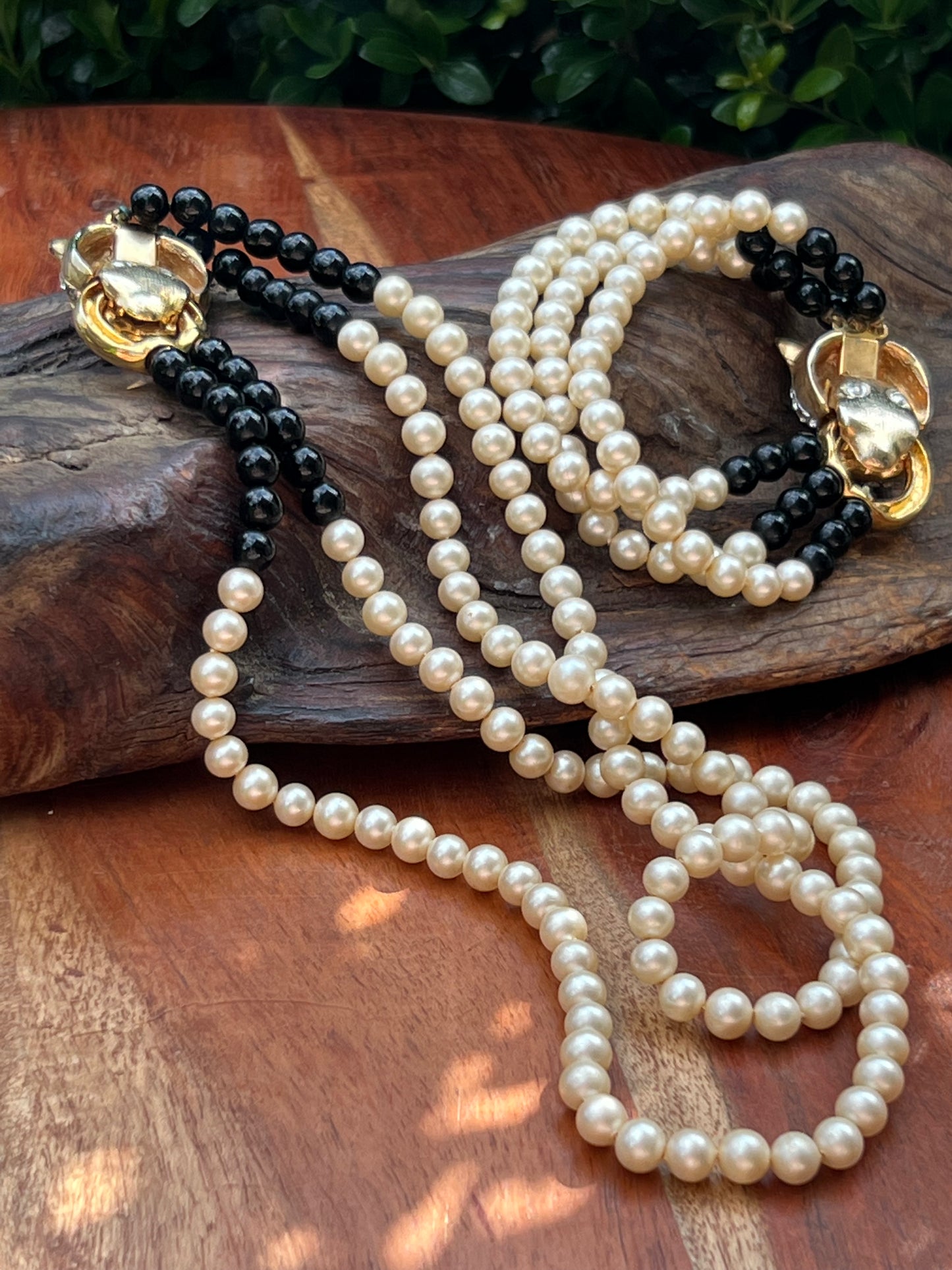 Vintage Rhinestone Panther Necklace & Bracelet Set