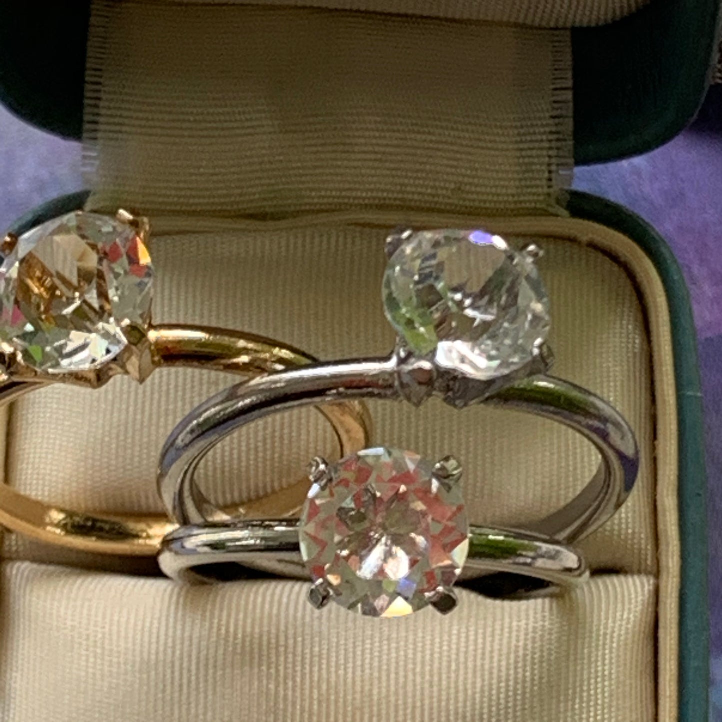 Three Vintage Uncas Cocktail Rings - Lady Slippers