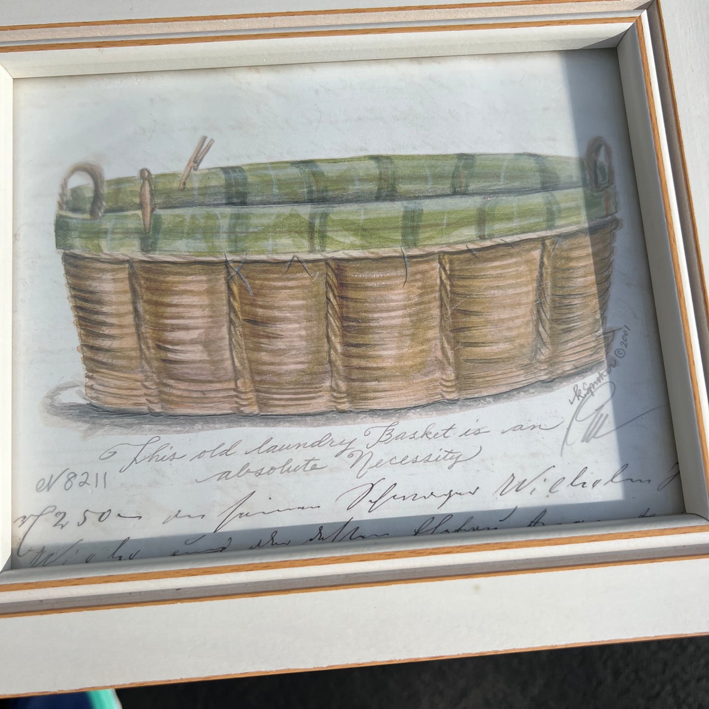 4 Piece Collection Spicher & Co Laundry Framed Watercolor Prints under Glass