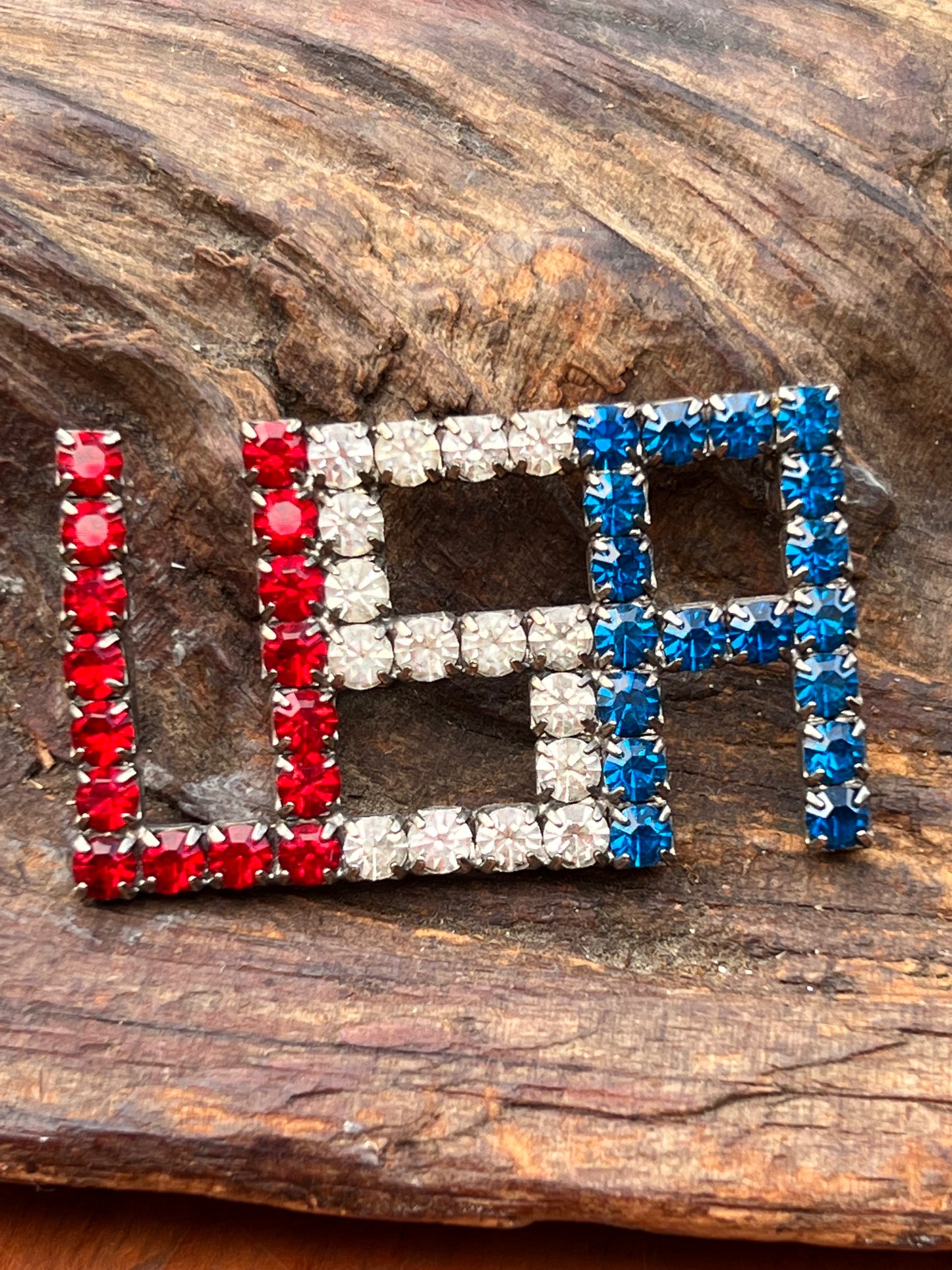 Vincent Rhinestone Patriotic USA Pin