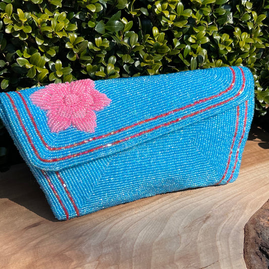 Sea Glass Collection Hong Kong Hand Beaded Clutch Purse