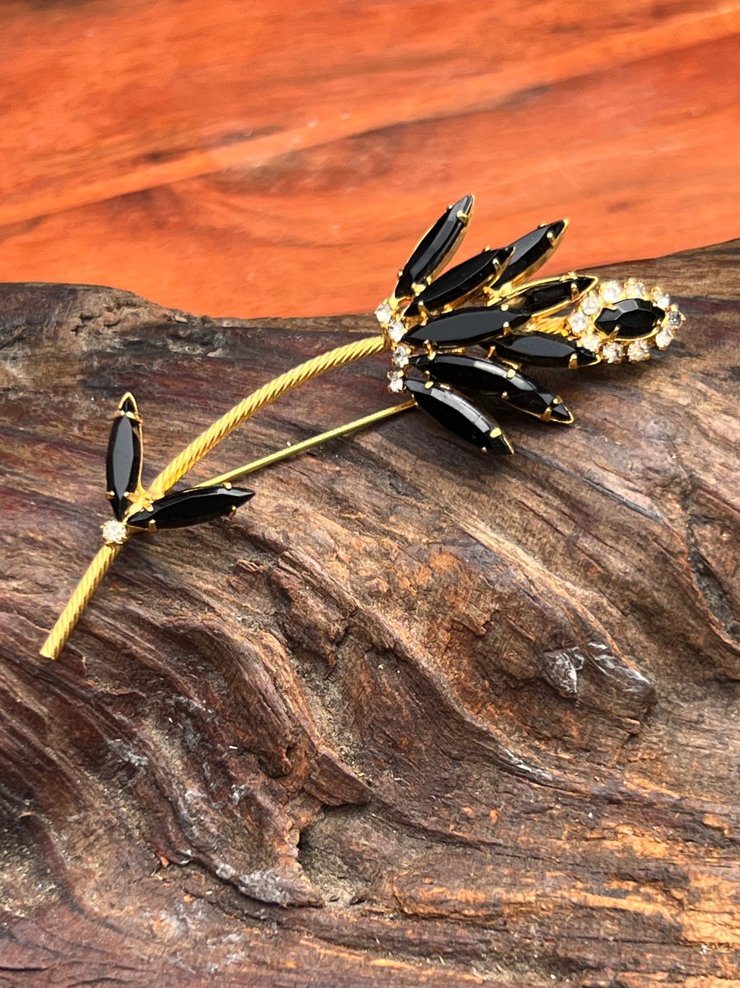 Vintage Shooting Star Rhinestone Pin