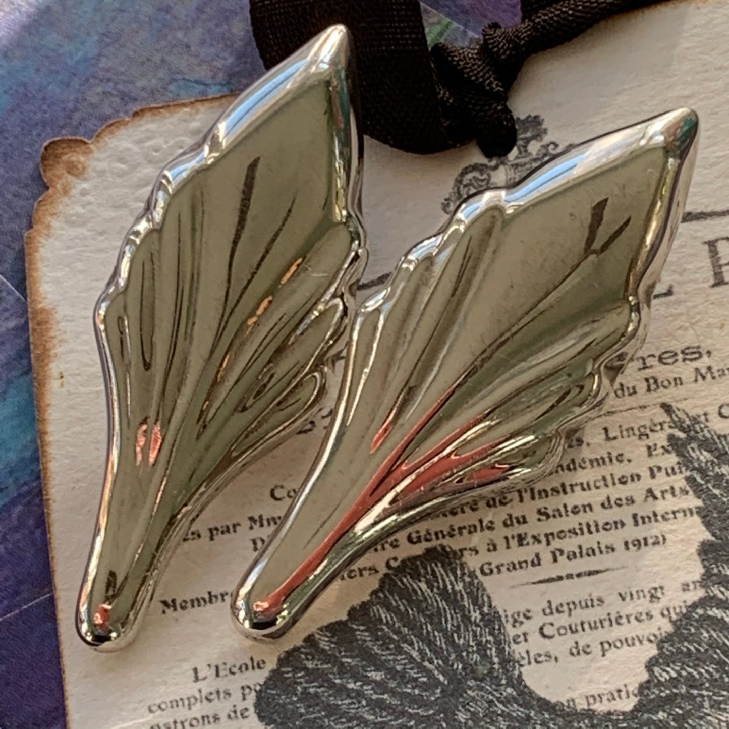 Vintage Modern Looking Mexican Sterling Silver Earrings - Lady Slippers