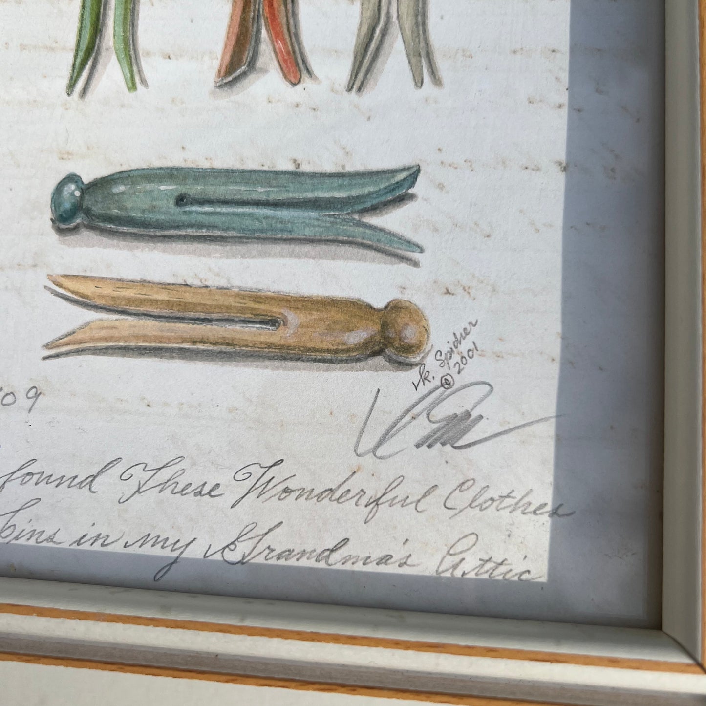 4 Piece Collection Spicher & Co Laundry Framed Watercolor Prints under Glass