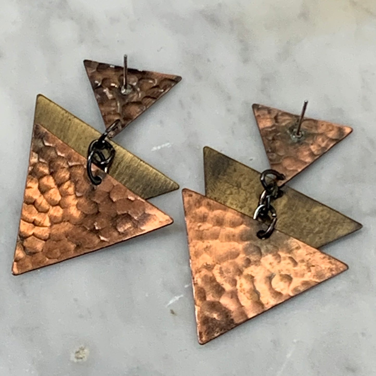 Vintage Handcrafted Hammered Copper Earrings