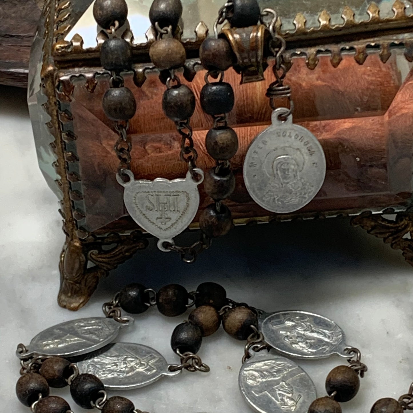 Antique French Mother of Sorrows Servite Rosary