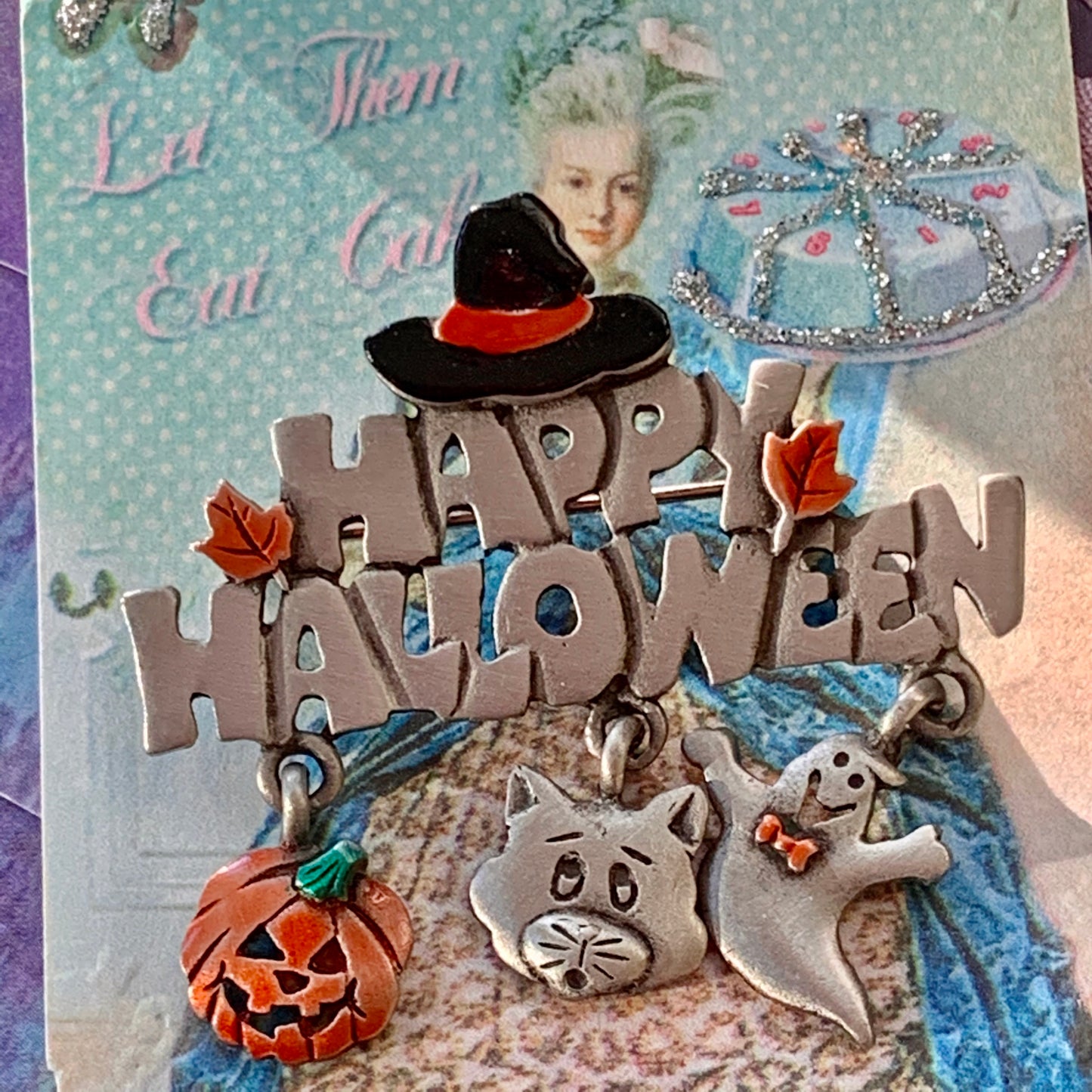 Vintage J.J. Spoontiques Halloween Pin - Lady Slippers