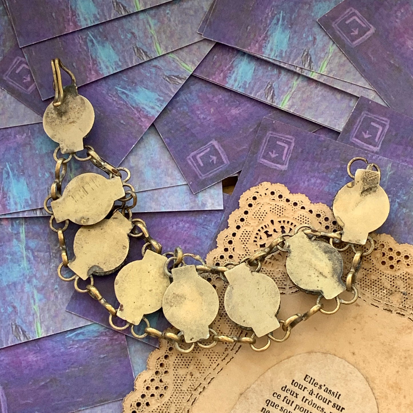 Vintage 800 Silver Agate Bracelet - Lady Slippers