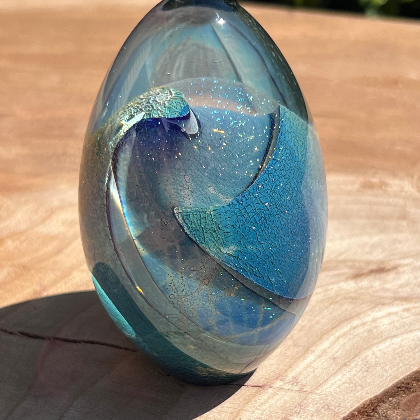 Vintage 1989 Robert Eickholt Modern Earth Glass Paperweight
