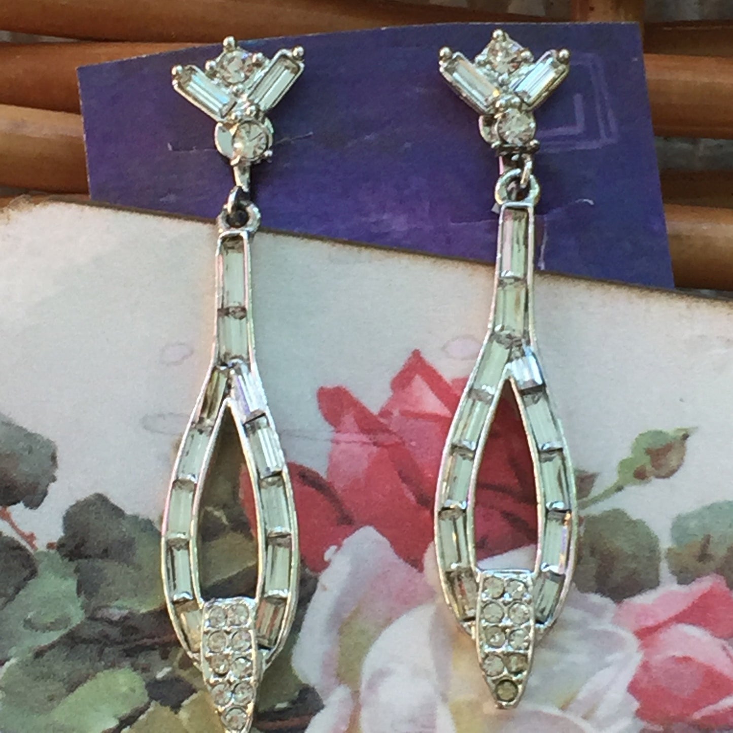 Vintage Rhinestone Earrings - Lady Slippers
