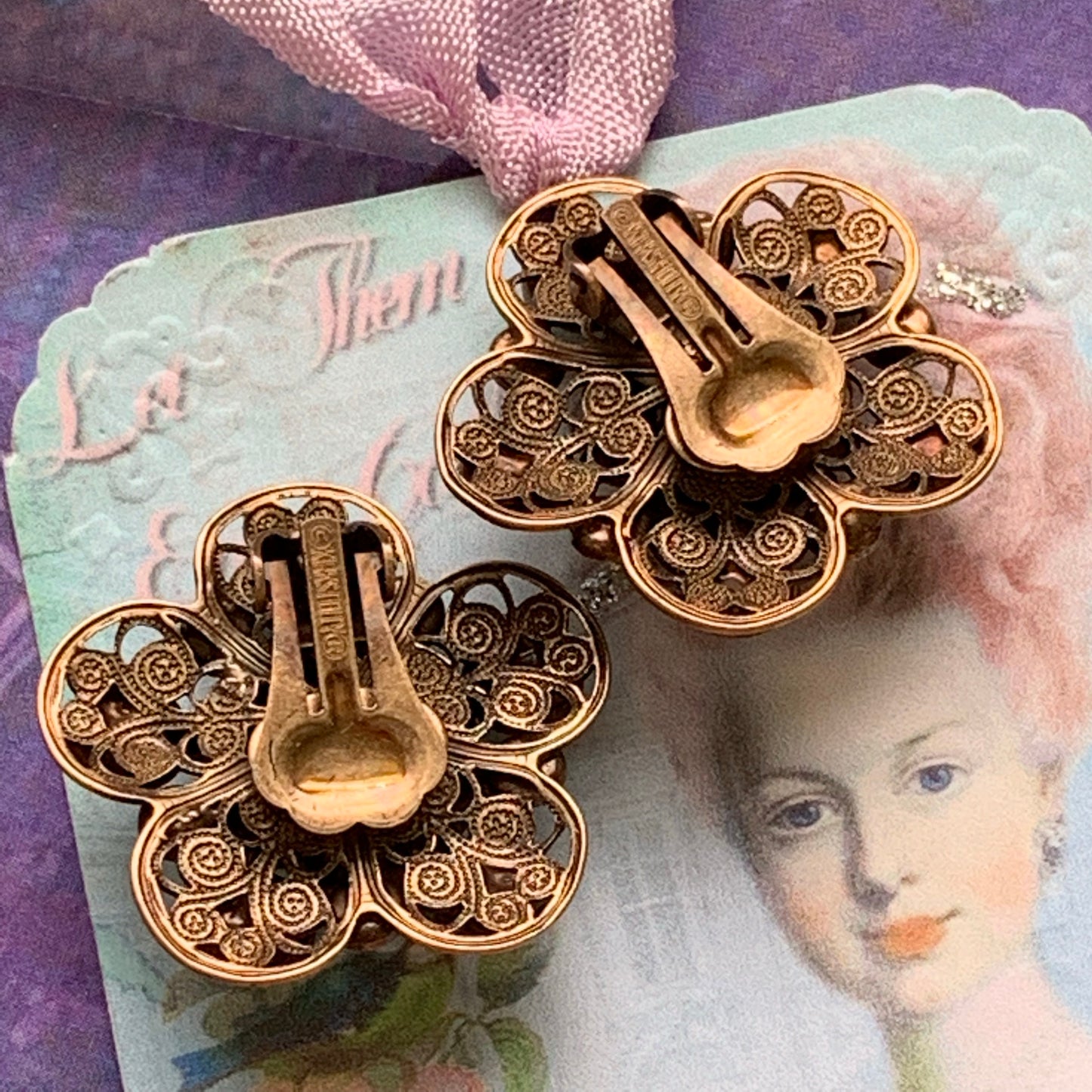 Amazing KIRKS FOLLY RHINESTONE Statement Earrings Clips Cluster - Lady Slippers
