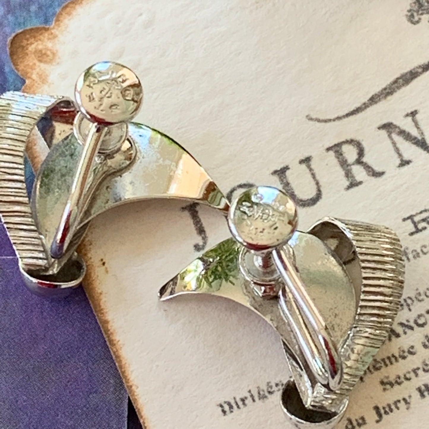 Vintage Carl-Art Sterling Silver Screw Back Earrings - Lady Slippers