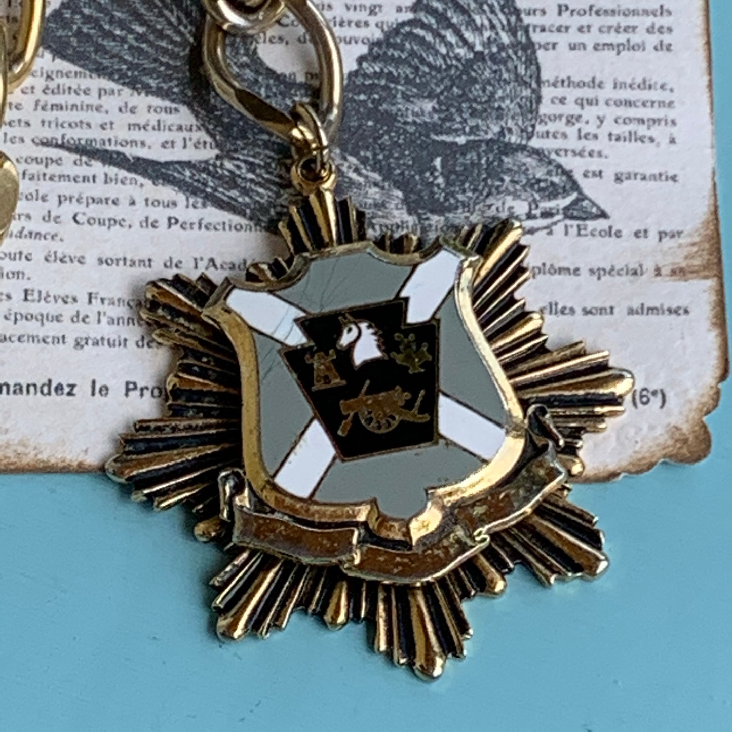 Vintage Heraldic Shield Necklace