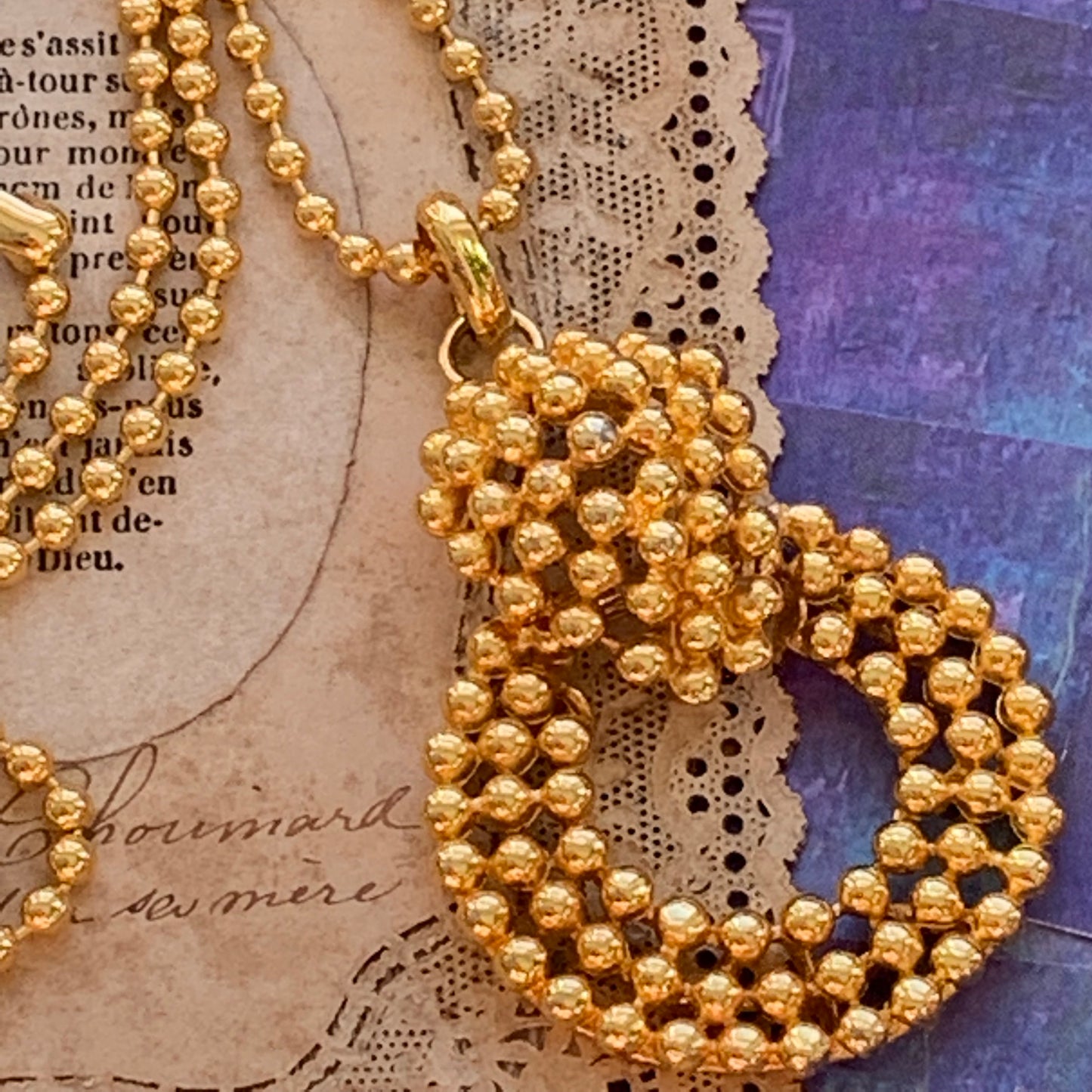 Vintage Ball Chain Pendant Necklace - Lady Slippers