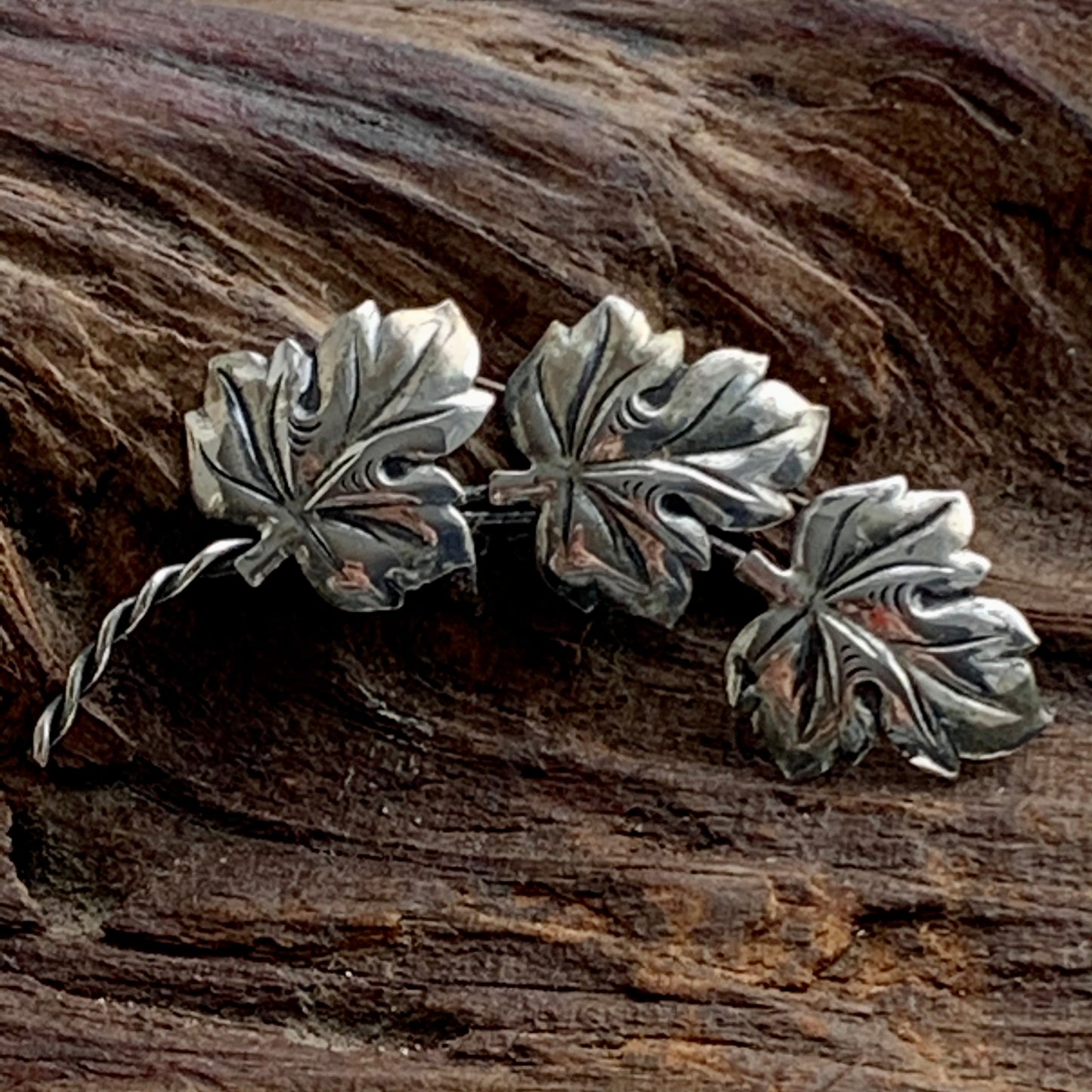 Vintage Raimond Sterling Silver Floating Leaves Pin