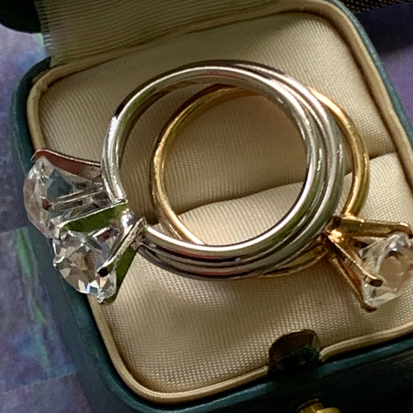 Three Vintage Uncas Cocktail Rings - Lady Slippers