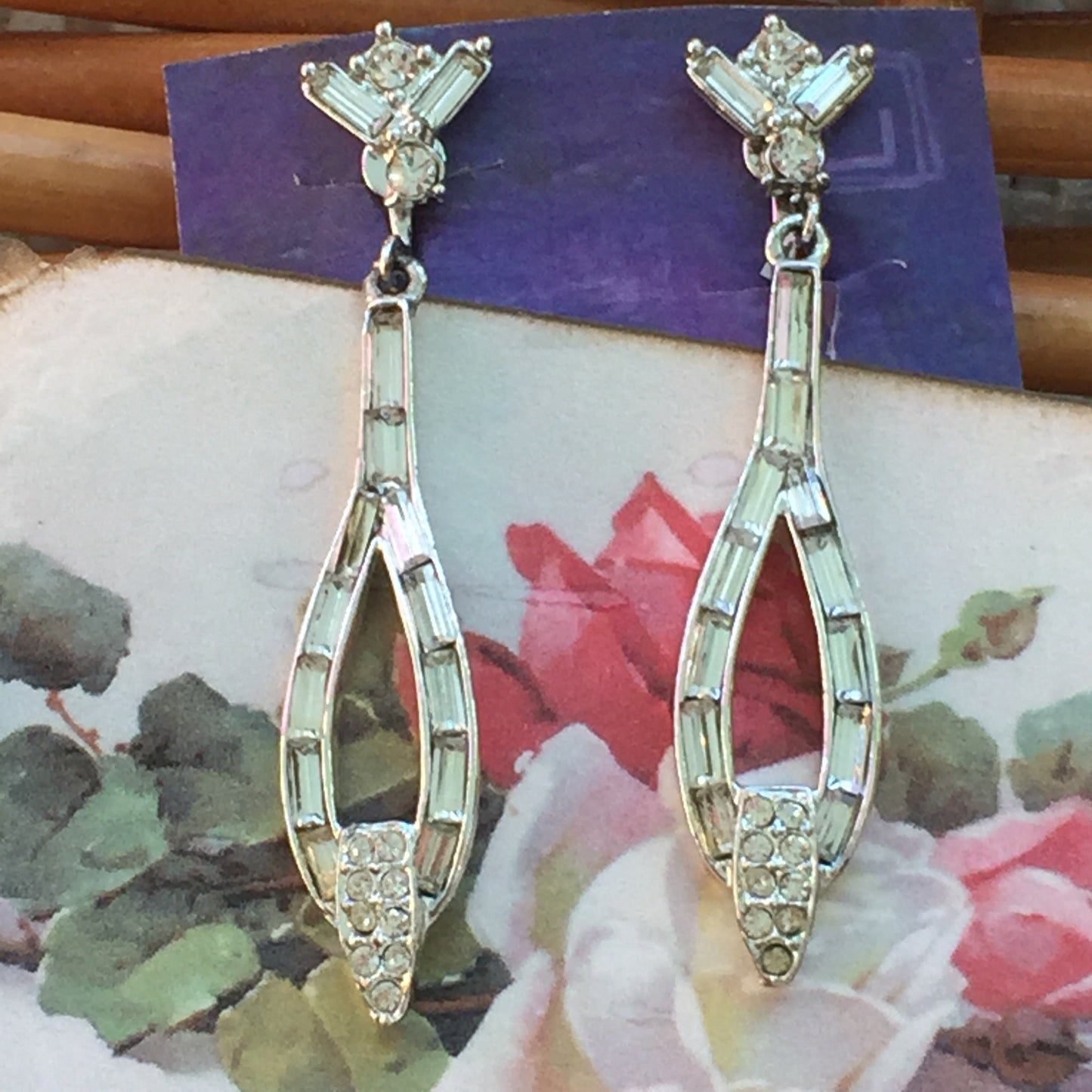 Vintage Rhinestone Earrings - Lady Slippers