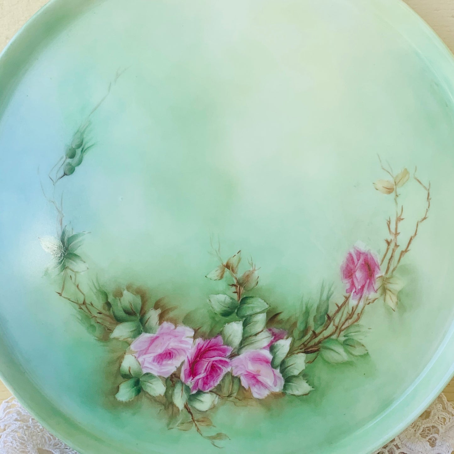 T & V Tressemanes & Vogt Limoges French Round Serving Dish Hand Painted
