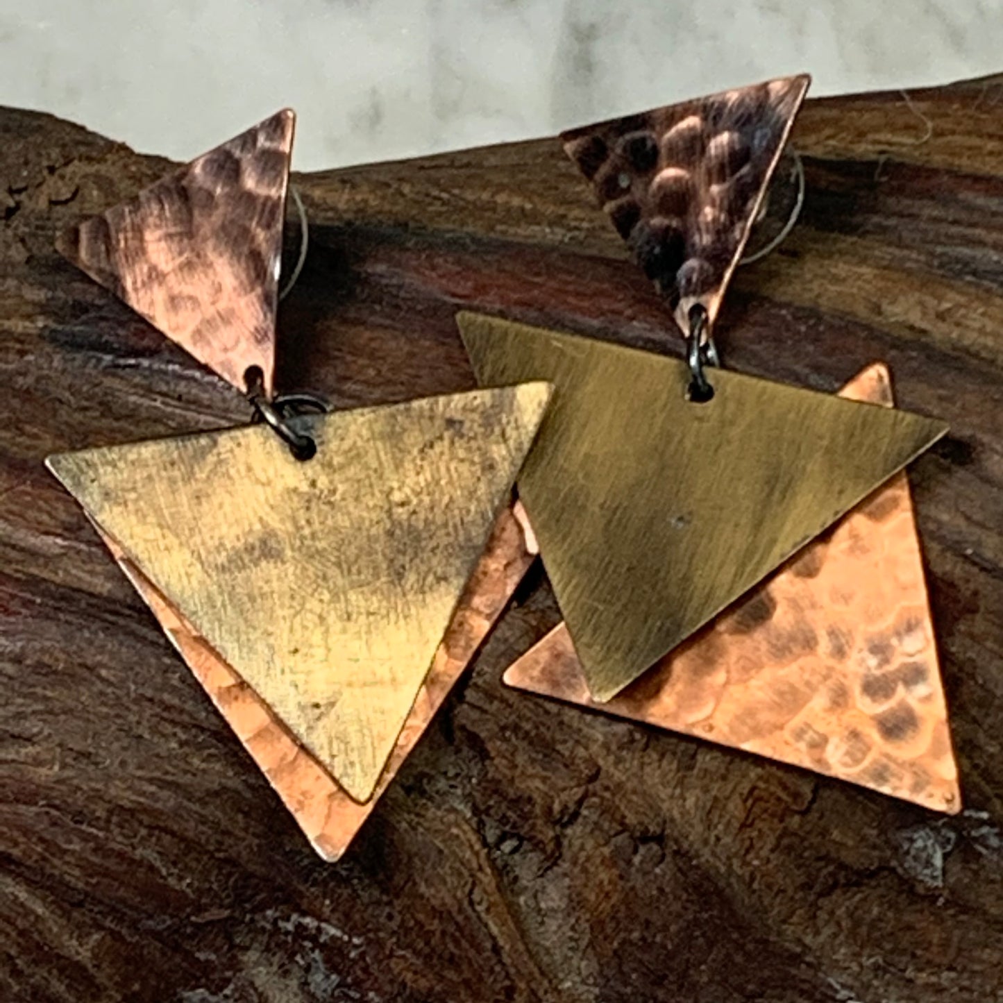 Vintage Handcrafted Hammered Copper Earrings