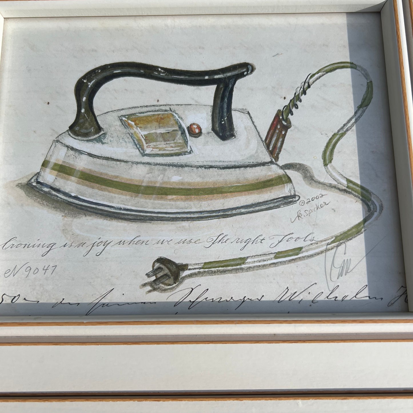 4 Piece Collection Spicher & Co Laundry Framed Watercolor Prints under Glass