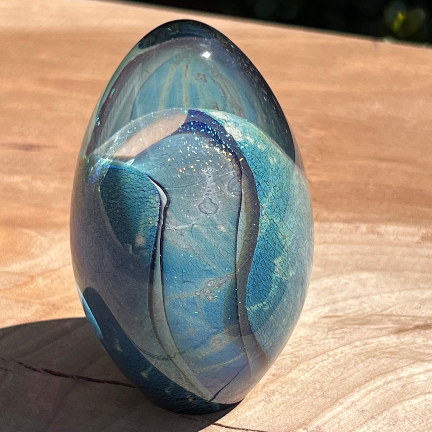 Vintage 1989 Robert Eickholt Modern Earth Glass Paperweight