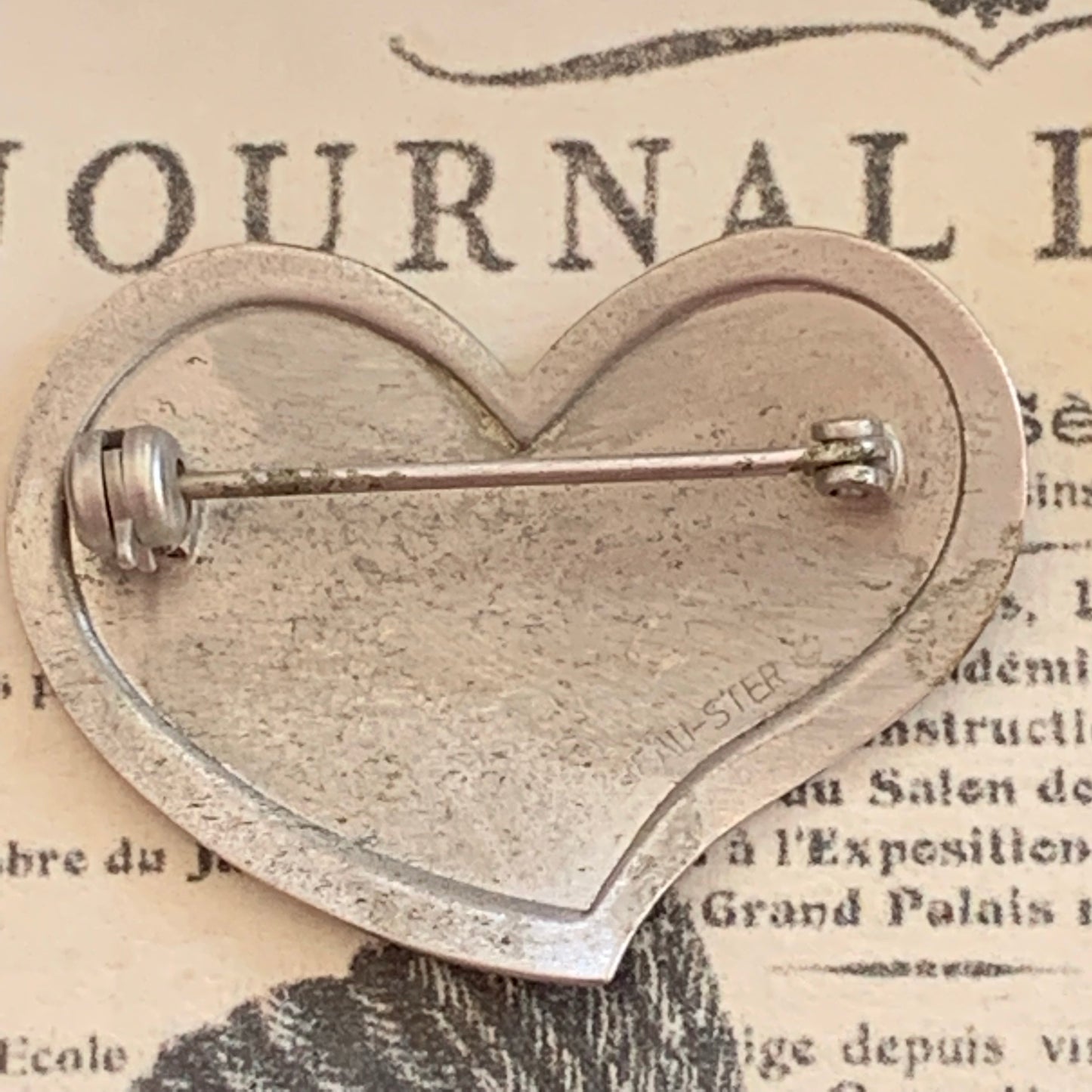 Vintage Beau Sterling Silver Heart Pin - Lady Slippers