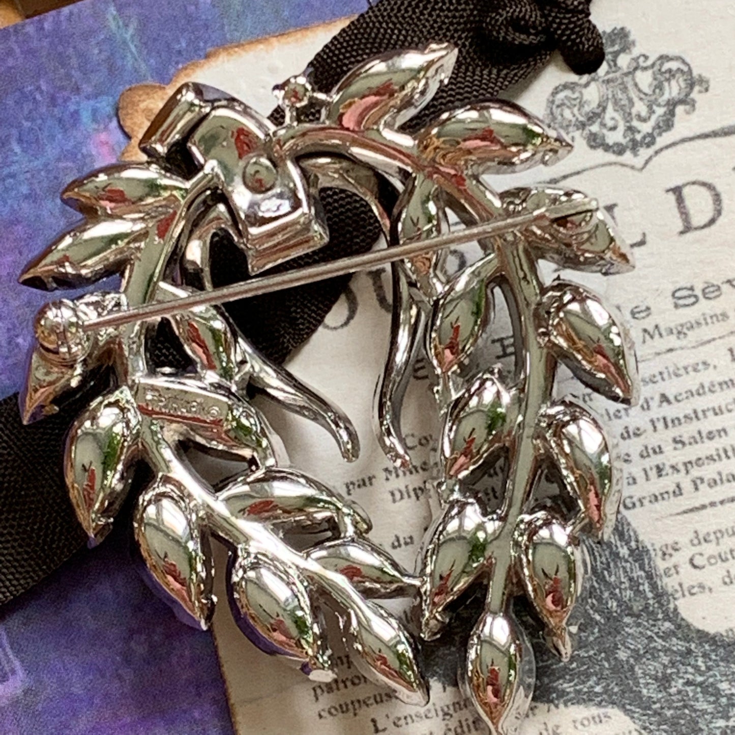 Vintage Trifari Rhinestone Pin - Lady Slippers