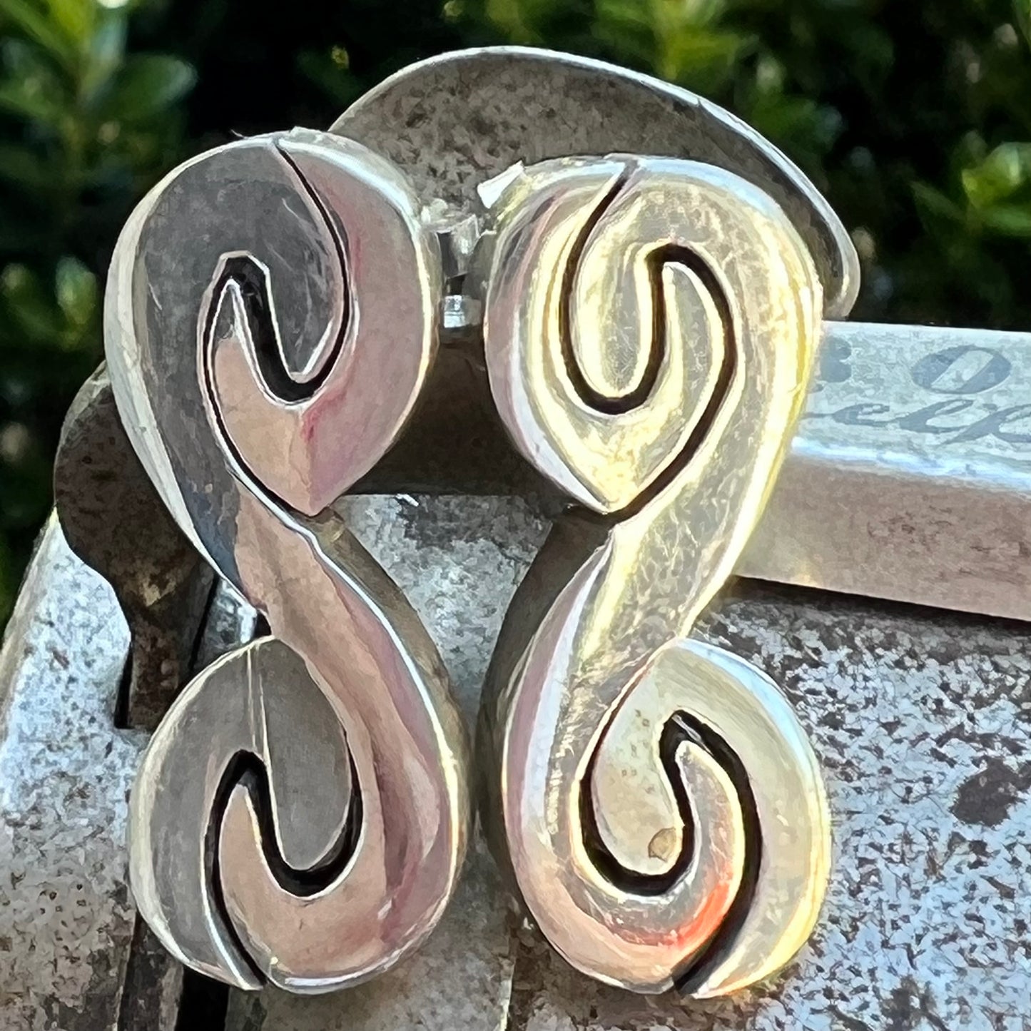 Mid Century Modern Sterling Silver Articulated Earrings