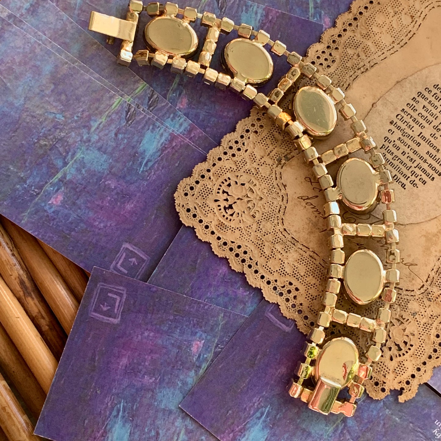 Vintage Rhinestone Bracelet - Lady Slippers