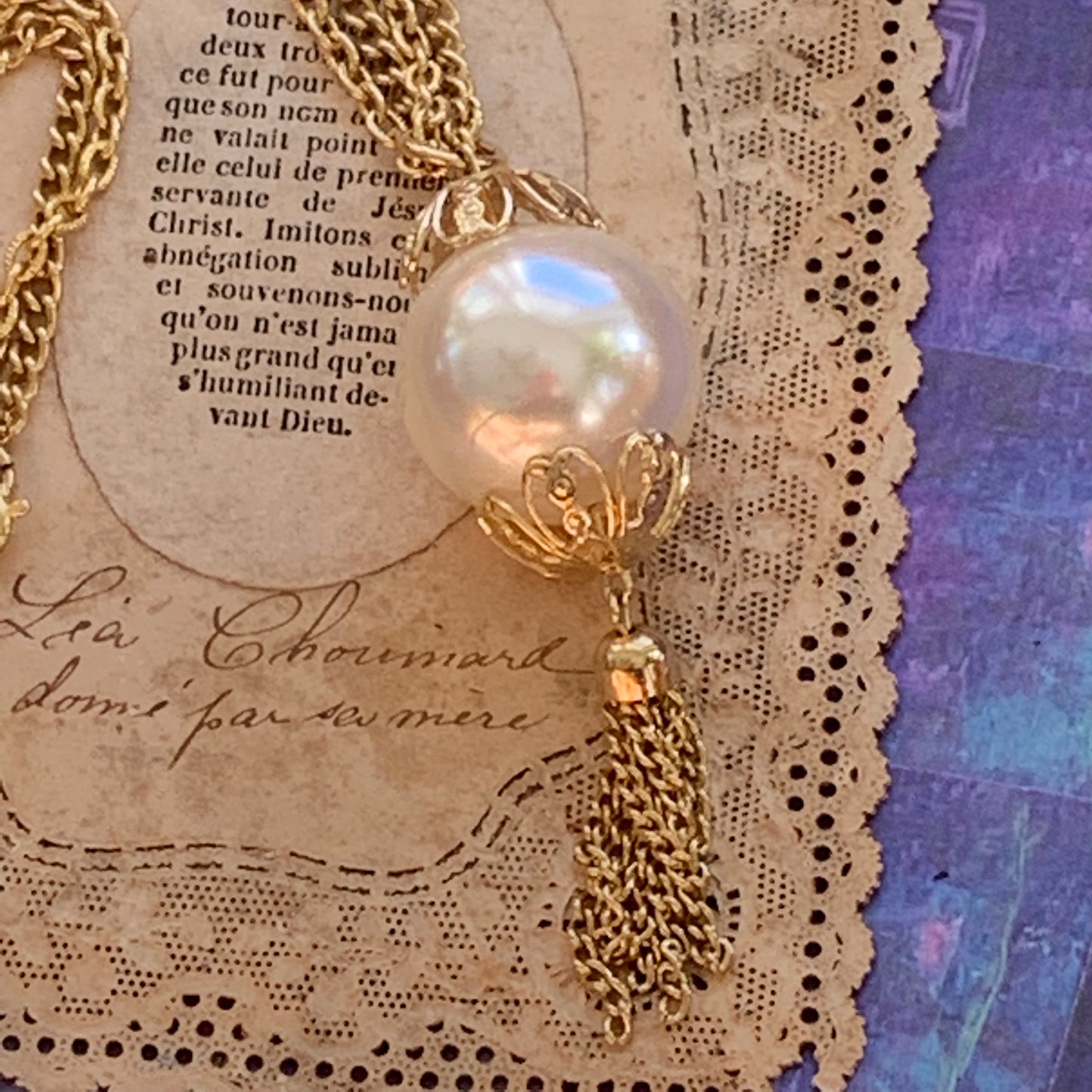 Vintage Faux Pearl Double Strand Necklace - Lady Slippers