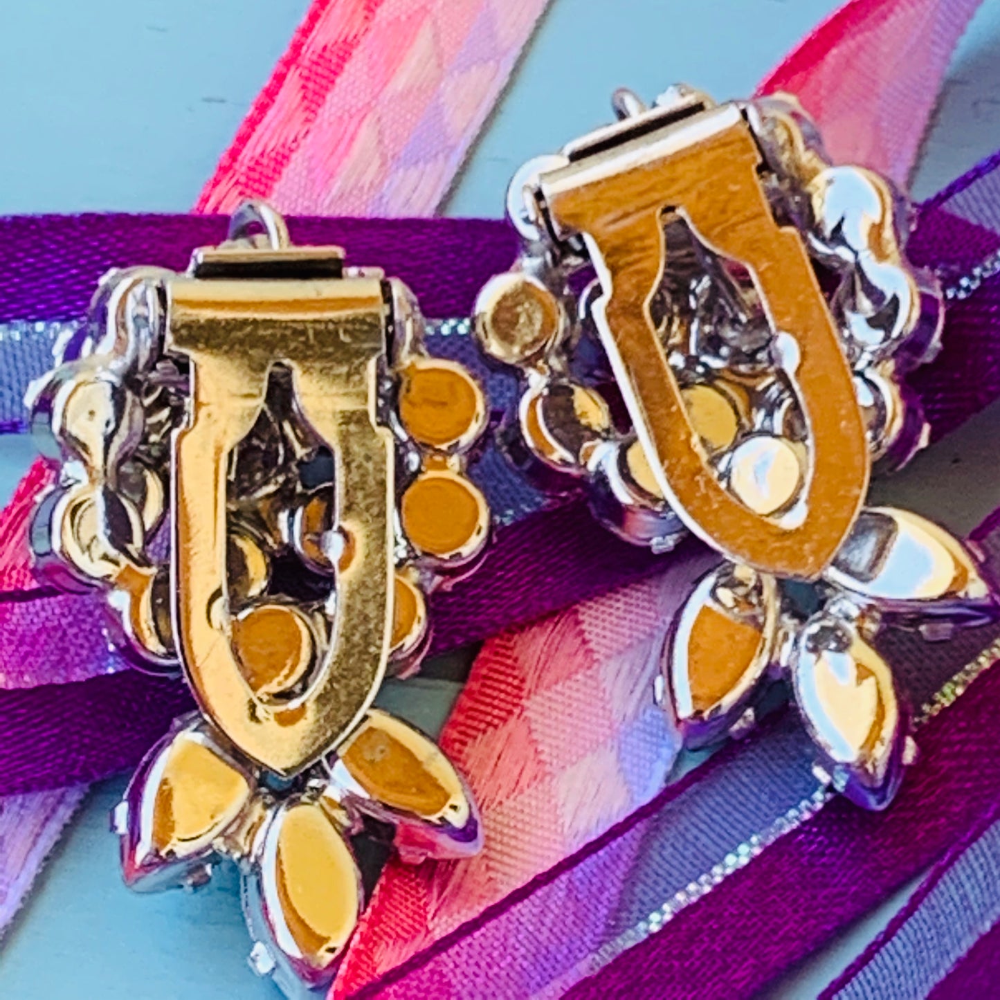 Vintage Delizza & Elster Juliana Matching Rhinestone Dress Clips