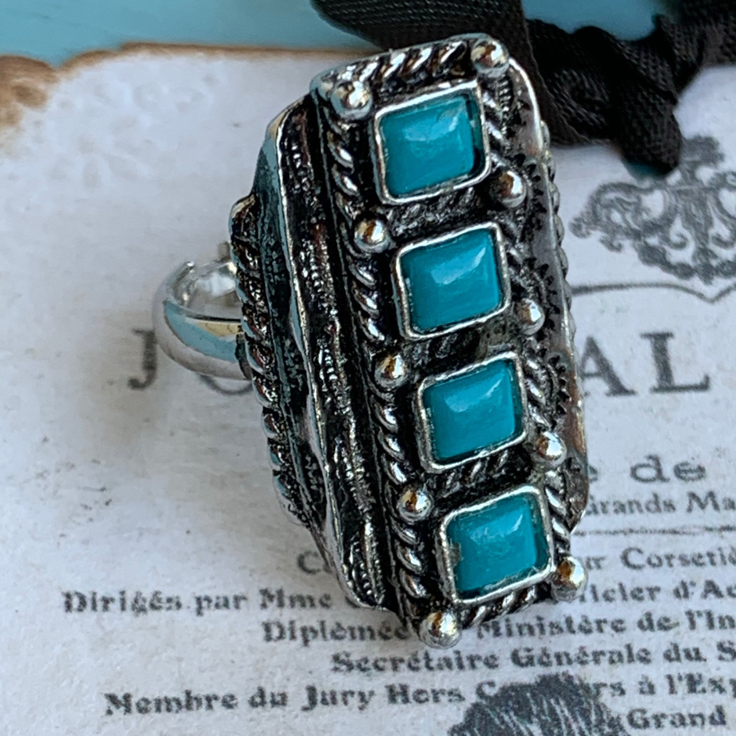Vintage Faux Turquoise Southwestern RIng