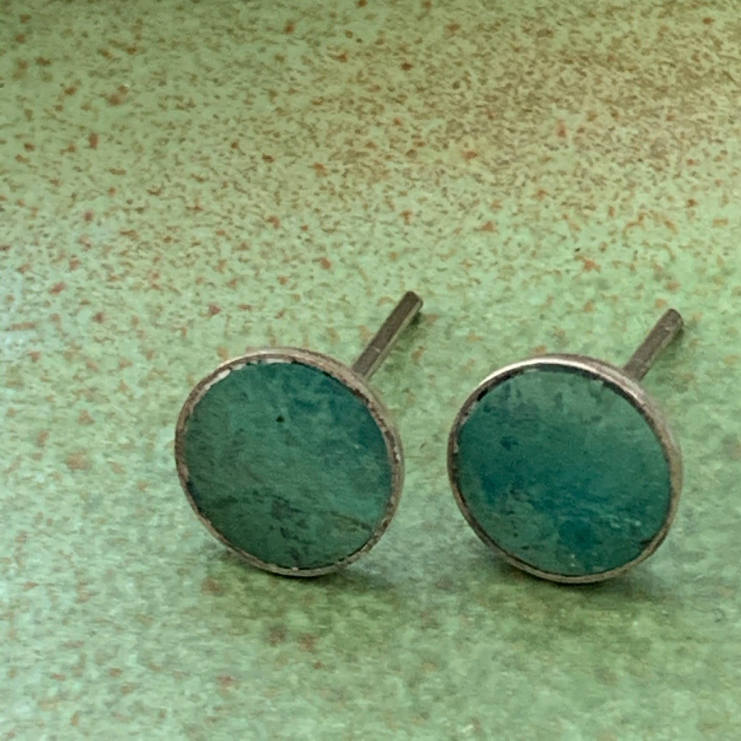 Vintage Malachite and Sterling Silver Earrings - Lady Slippers