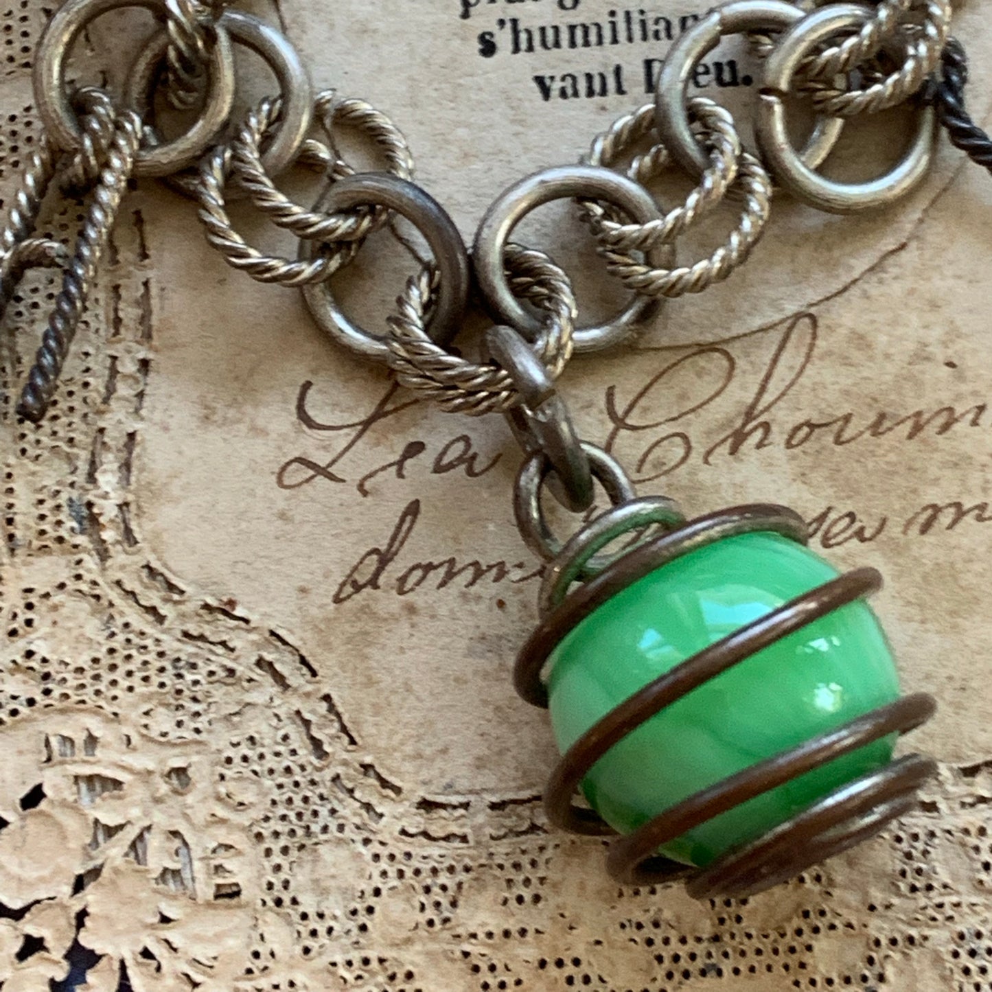 Vintage Sterling Silver Charm Bracelet - Lady Slippers
