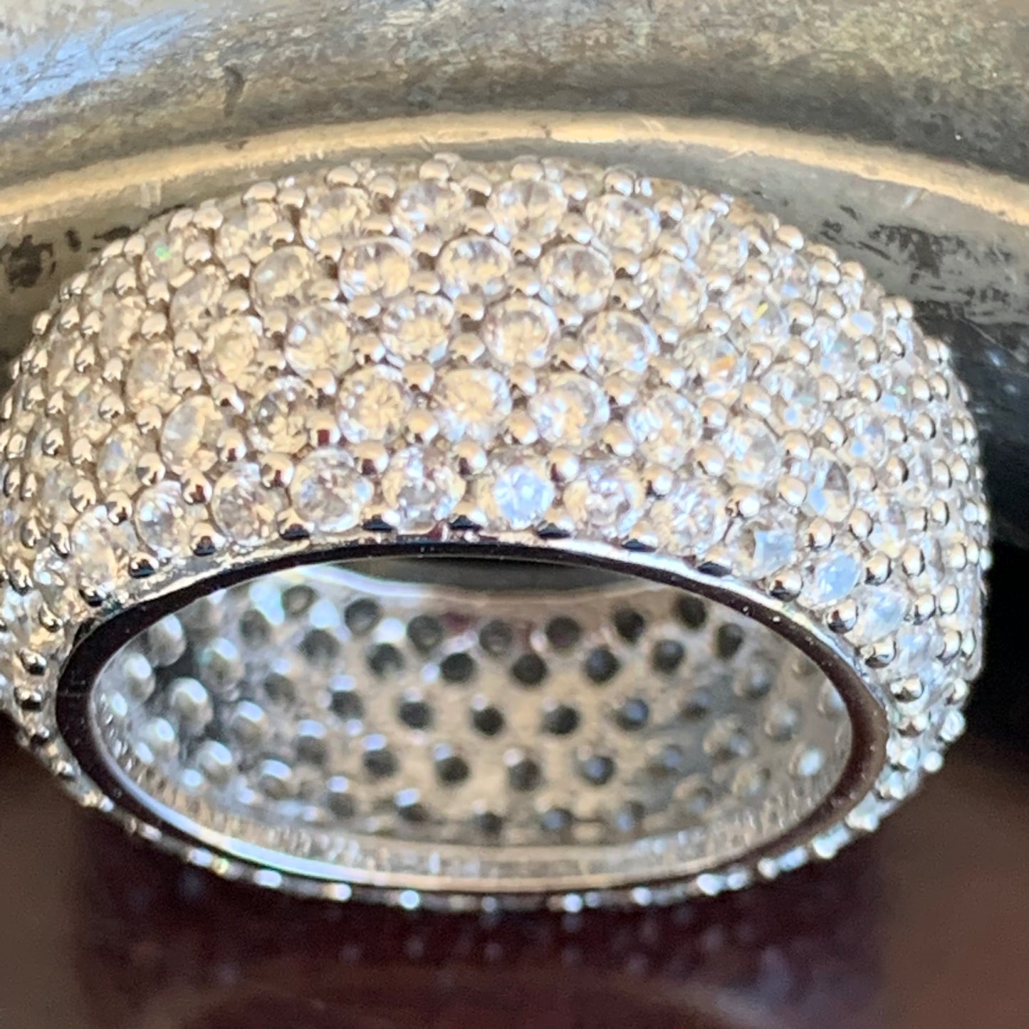 925 Sterling Silver Cubic Zirconia Ring Size 7-1/