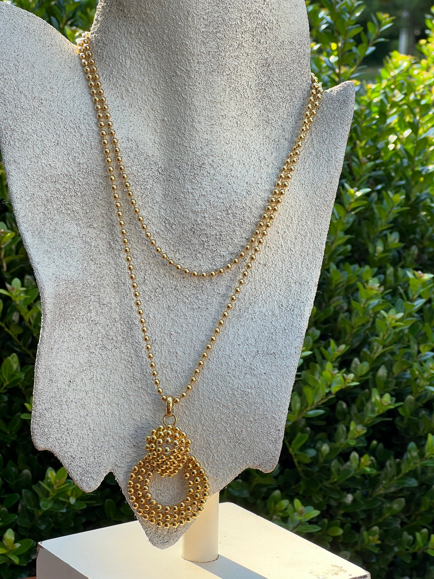 Vintage Ball Chain Pendant Necklace