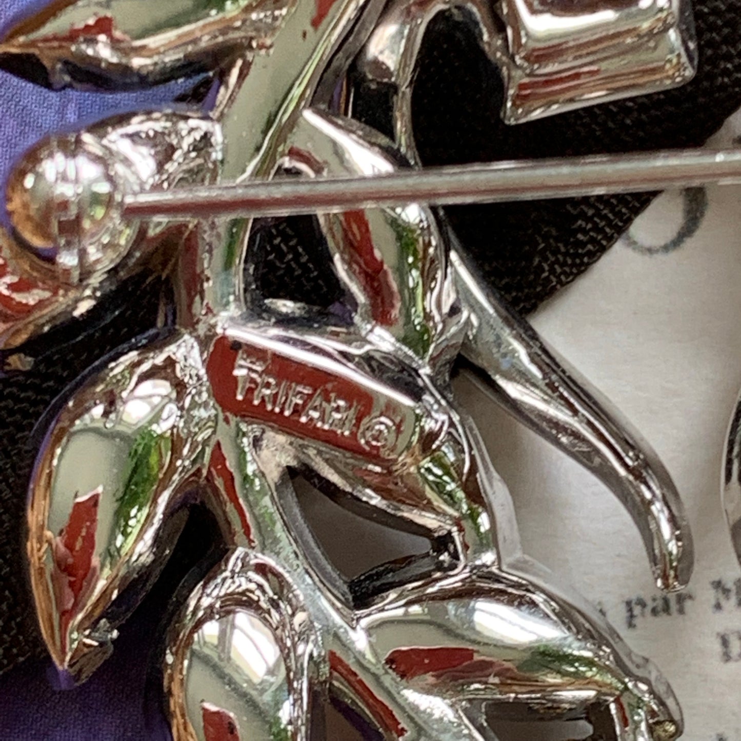Vintage Trifari Rhinestone Pin - Lady Slippers