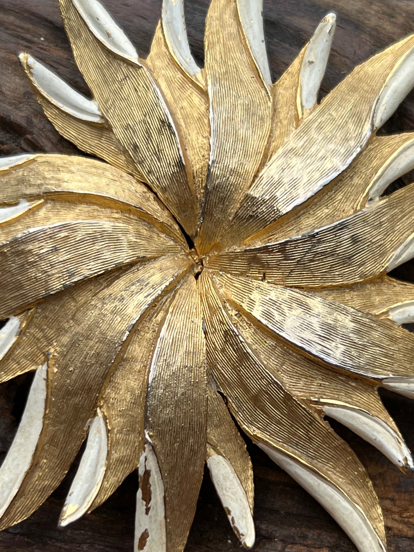 Vintage Hattie Carnegie Gold Tone & White Enamel Star Pin