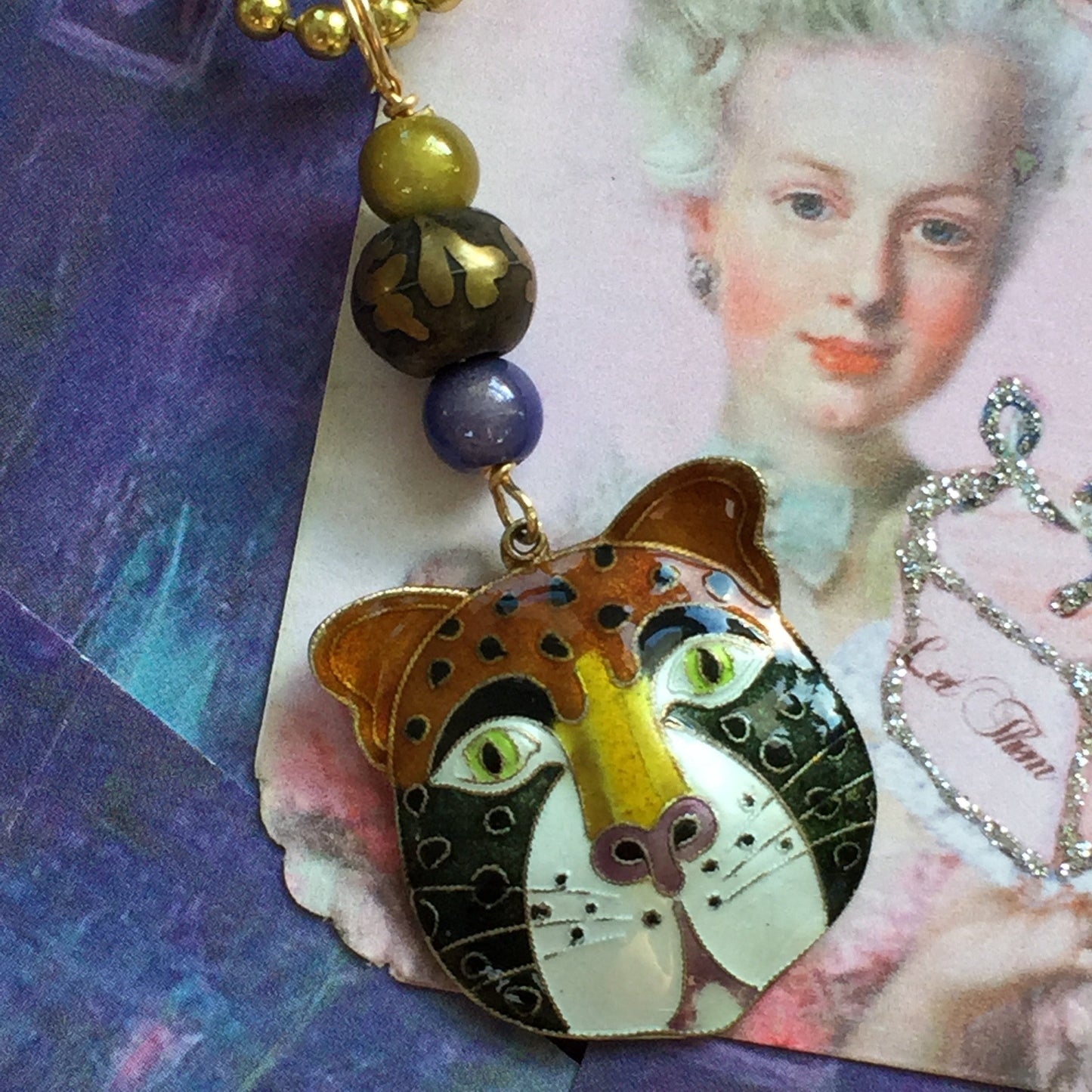 Laurel Birch Sterling Silver Enamel Tiger Pendant - Lady Slippers